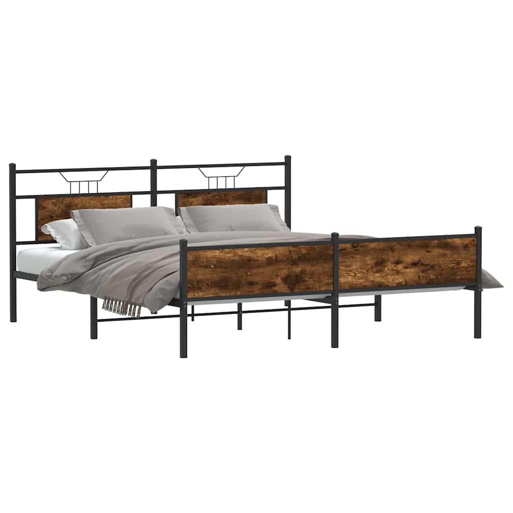 vidaXL Bed Frame without Mattress Brown Oak 100x190 cm Engineered Wood