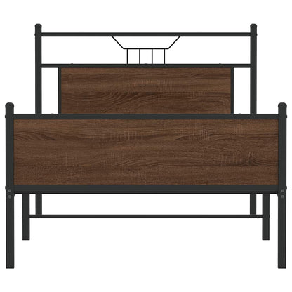 vidaXL Bed Frame without Mattress Brown Oak 100x200 cm Engineered Wood
