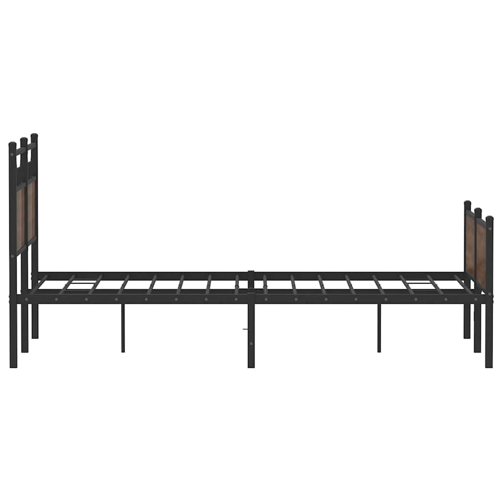 vidaXL Bed Frame without Mattress Brown Oak 120x190 cm Small Double Engineered Wood