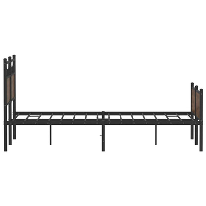 vidaXL Bed Frame without Mattress Brown Oak 120x190 cm Small Double Engineered Wood