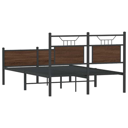 vidaXL Bed Frame without Mattress Brown Oak 120x190 cm Small Double Engineered Wood