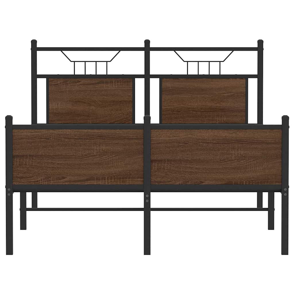 vidaXL Bed Frame without Mattress Brown Oak 120x200 cm Engineered Wood