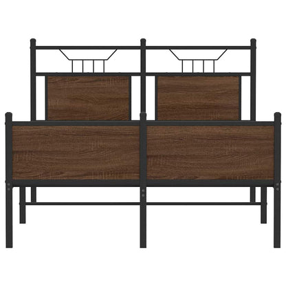 vidaXL Bed Frame without Mattress Brown Oak 120x200 cm Engineered Wood