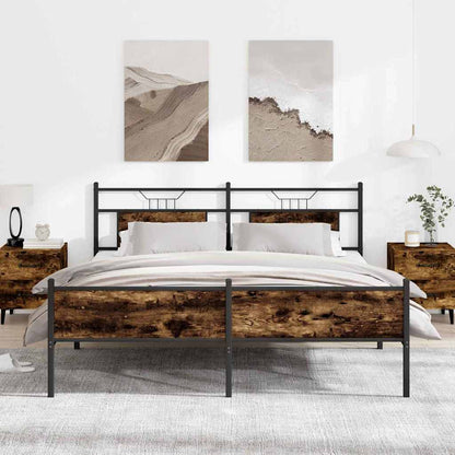 vidaXL Bed Frame without Mattress Brown Oak 137x190 cm Engineered Wood