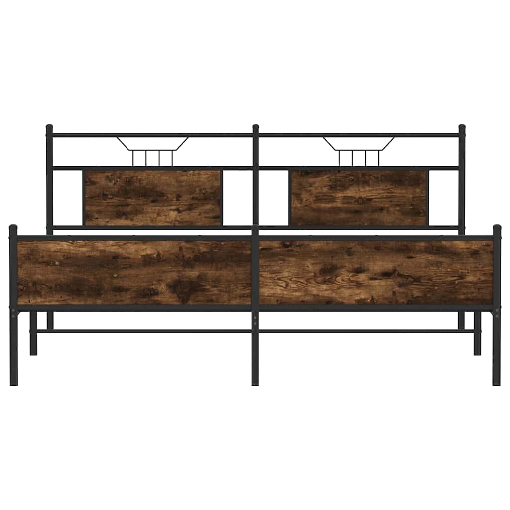 vidaXL Bed Frame without Mattress Brown Oak 137x190 cm Engineered Wood
