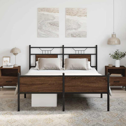 vidaXL Bed Frame without Mattress Brown Oak 140x190 cm Engineered Wood