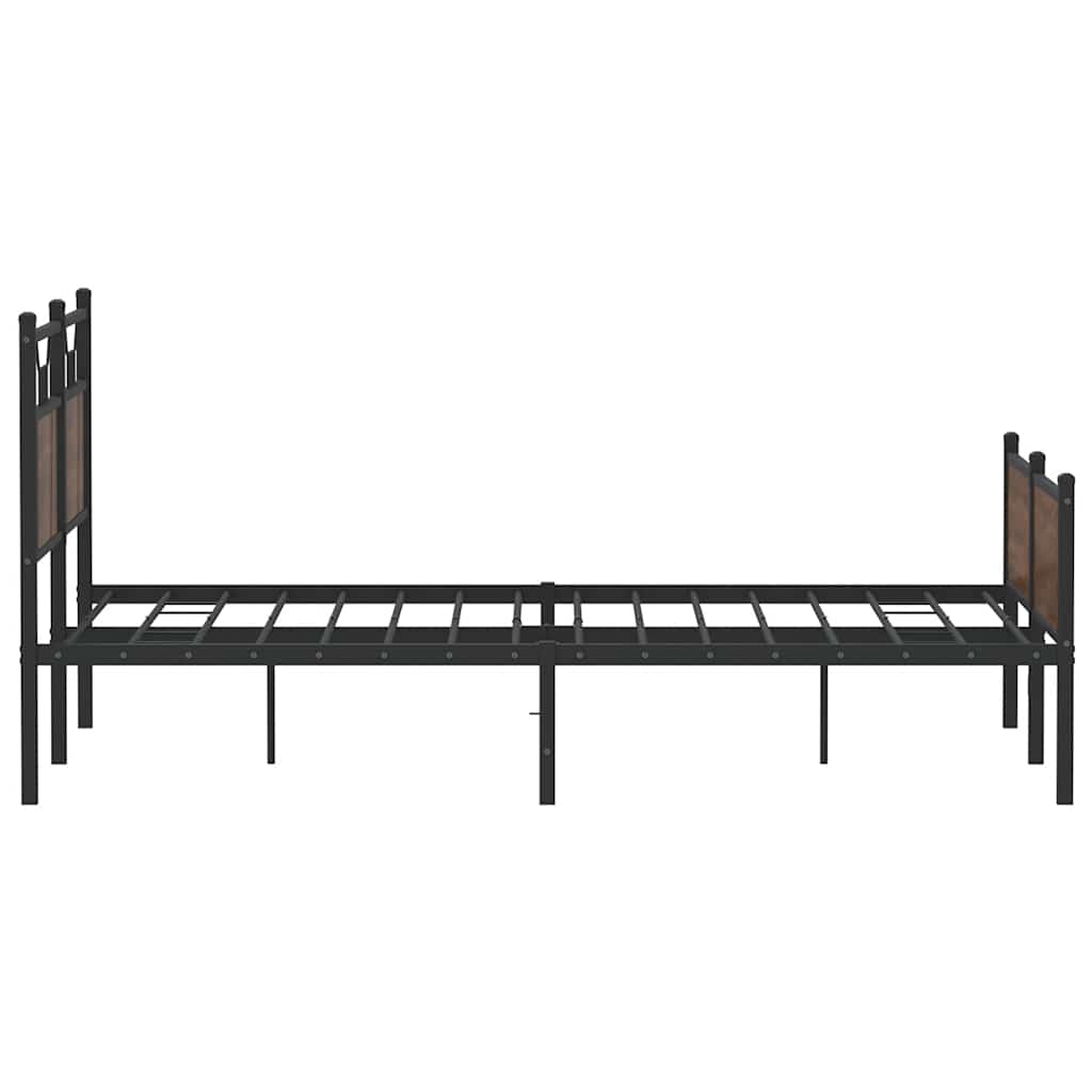 vidaXL Bed Frame without Mattress Brown Oak 150x200 cm King Size Engineered Wood
