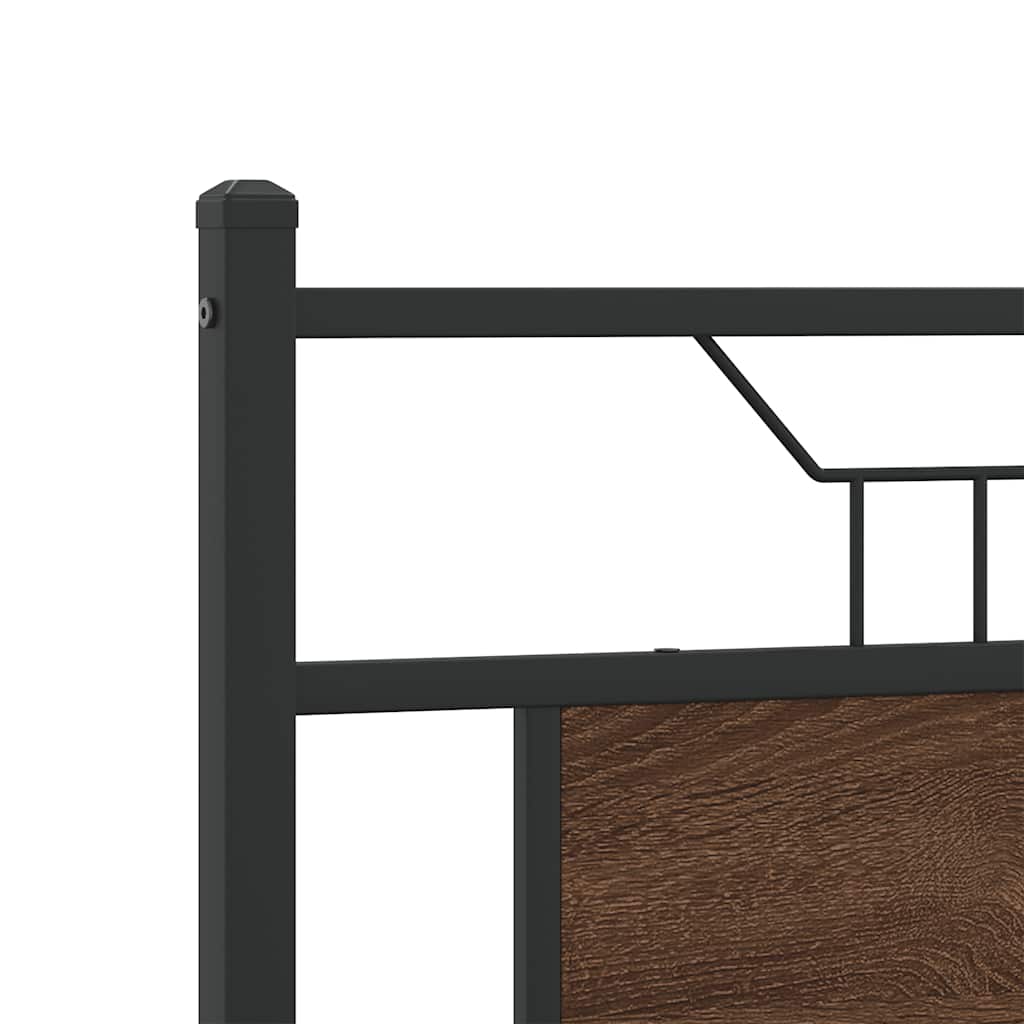 vidaXL Bed Frame without Mattress Brown Oak 150x200 cm King Size Engineered Wood