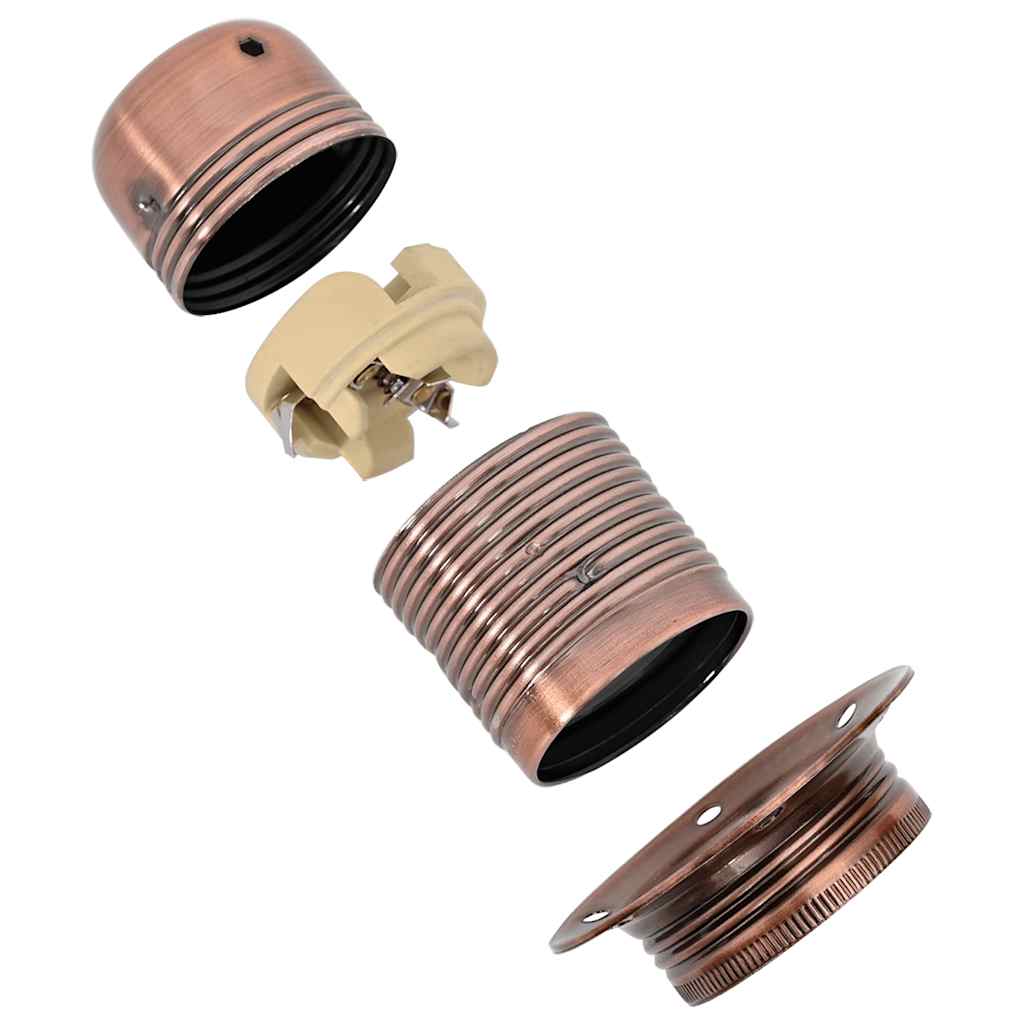 vidaXL Lamp Holders 2 pcs Red Bronze E27