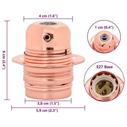 vidaXL Lamp Holders 2 pcs Rose Gold E27