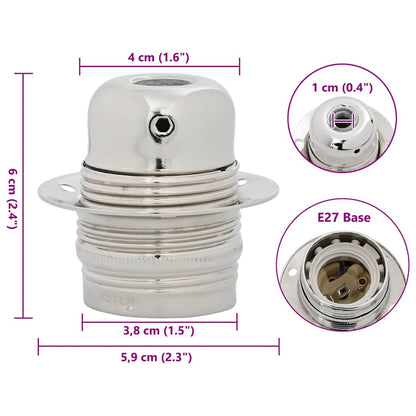 vidaXL Lamp Holders 2 pcs Satin Nickel E27