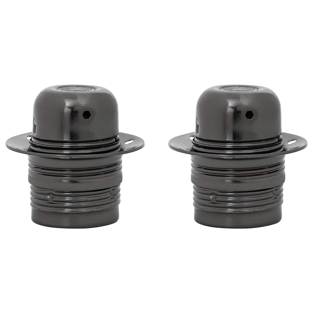 vidaXL Lamp Holders 2 pcs Glossy Black E27