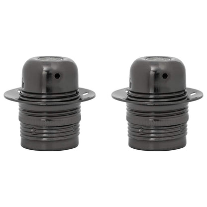 vidaXL Lamp Holders 2 pcs Glossy Black E27