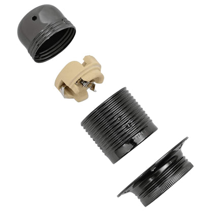 vidaXL Lamp Holders 2 pcs Glossy Black E27