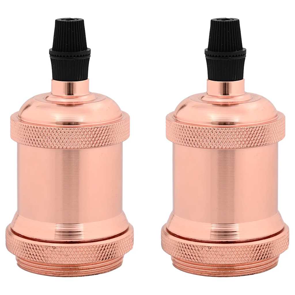 vidaXL Lamp Holders 2 pcs Rose Gold E27
