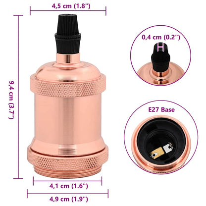 vidaXL Lamp Holders 2 pcs Rose Gold E27