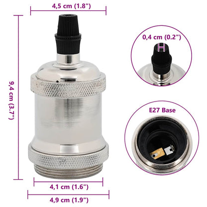 vidaXL Lamp Holders 2 pcs Satin Nickel E27