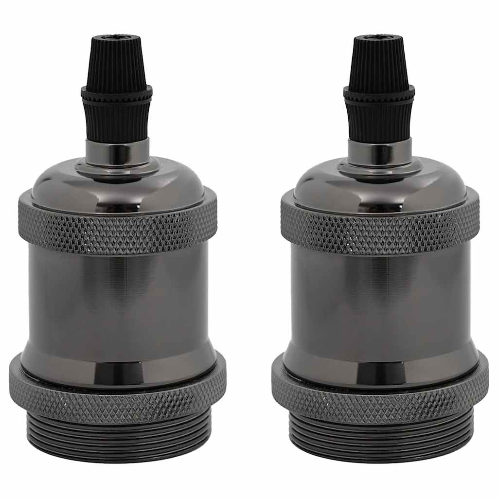 vidaXL Lamp Holders 2 pcs Glossy Black E27