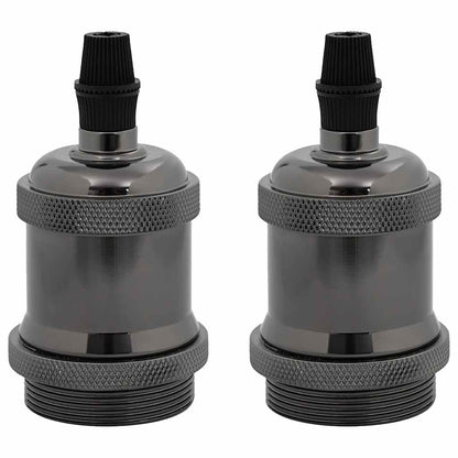 vidaXL Lamp Holders 2 pcs Glossy Black E27
