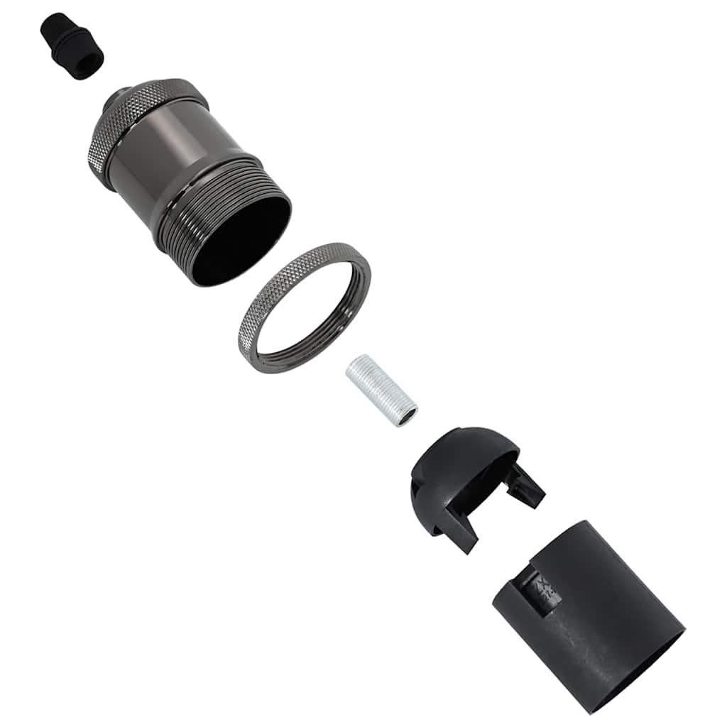 vidaXL Lamp Holders 2 pcs Glossy Black E27