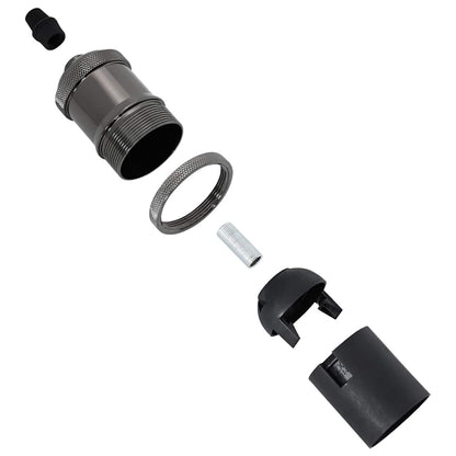 vidaXL Lamp Holders 2 pcs Glossy Black E27