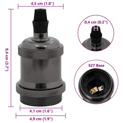 vidaXL Lamp Holders 2 pcs Glossy Black E27