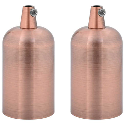 vidaXL Lamp Holders 2 pcs Red Bronze E27