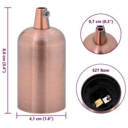 vidaXL Lamp Holders 2 pcs Red Bronze E27