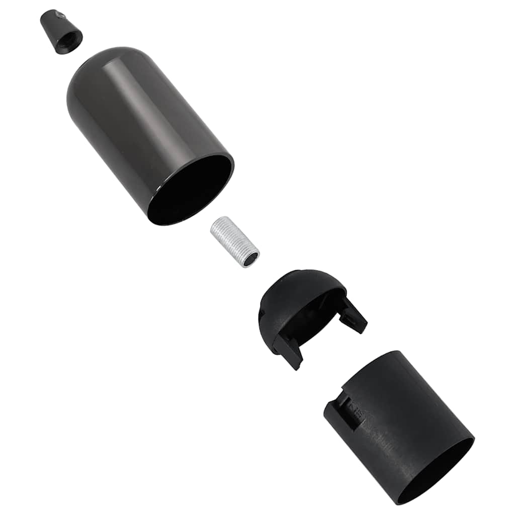 vidaXL Lamp Holders 2 pcs Glossy Black E27