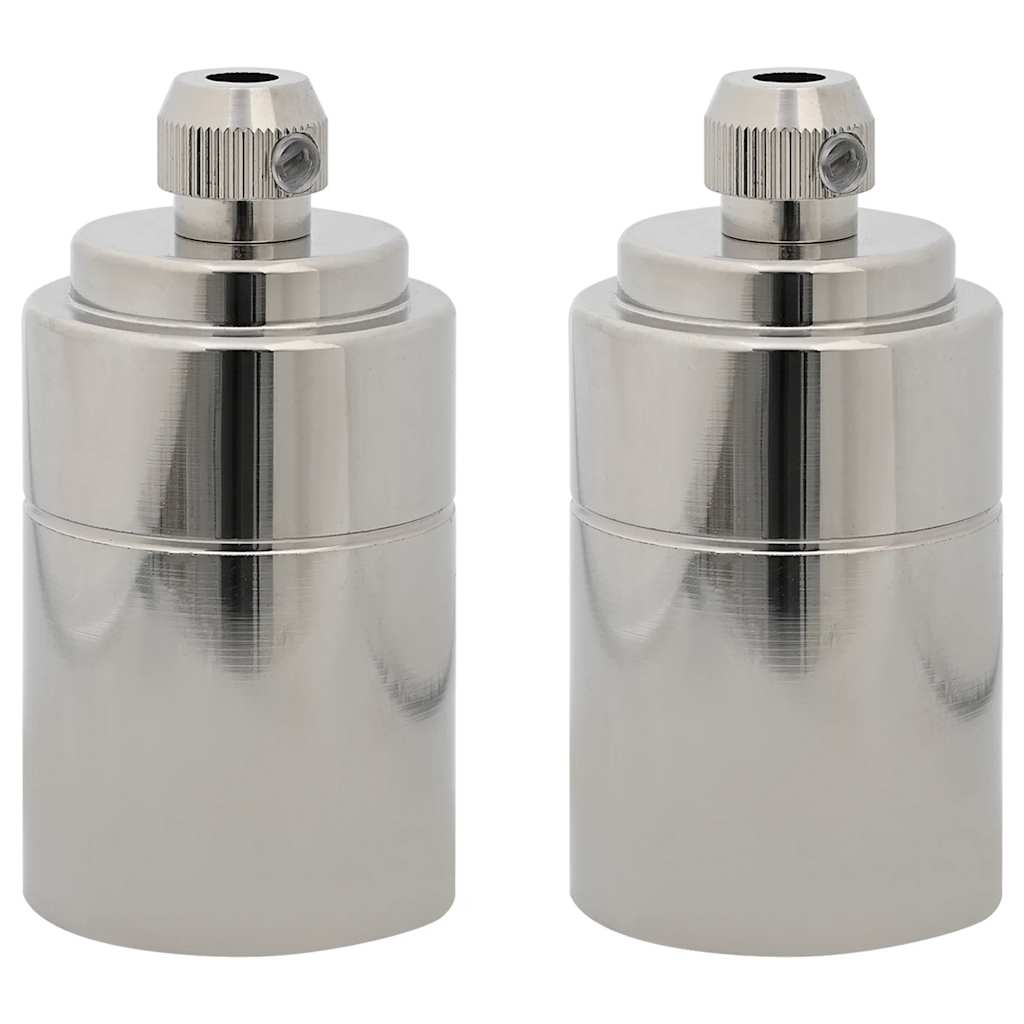 vidaXL Lamp Holders 2 pcs Satin Nickel E27
