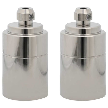 vidaXL Lamp Holders 2 pcs Satin Nickel E27