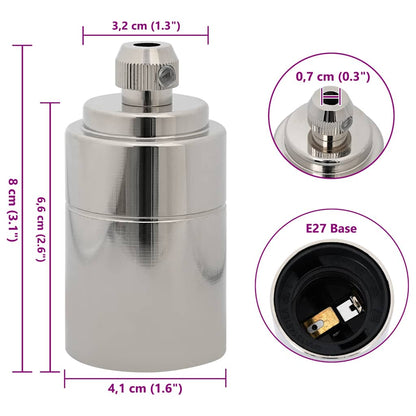 vidaXL Lamp Holders 2 pcs Satin Nickel E27
