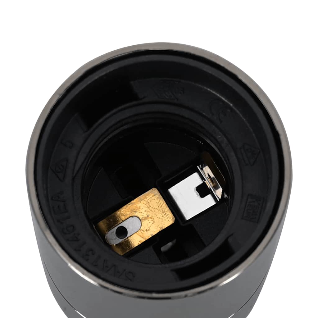 vidaXL Lamp Holders 2 pcs Glossy Black E27