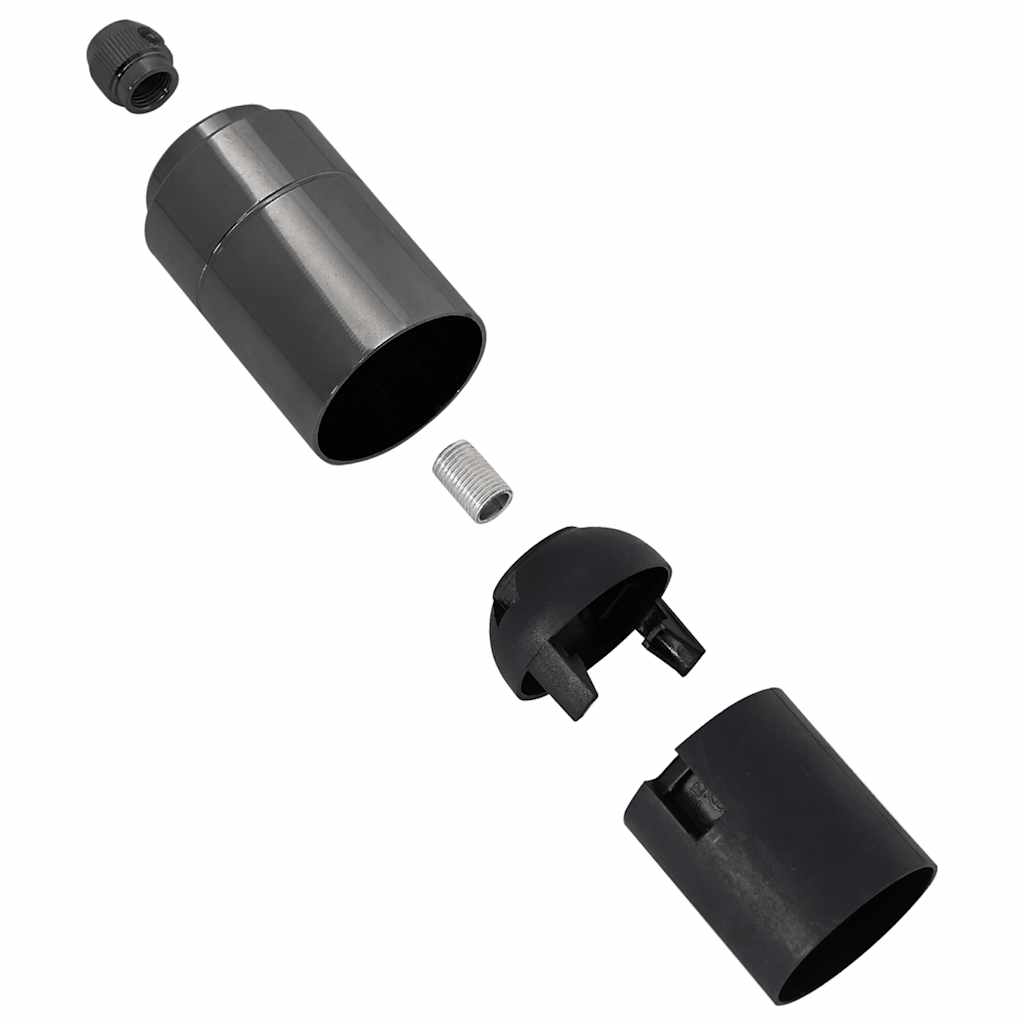 vidaXL Lamp Holders 2 pcs Glossy Black E27