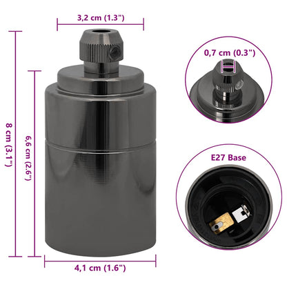 vidaXL Lamp Holders 2 pcs Glossy Black E27