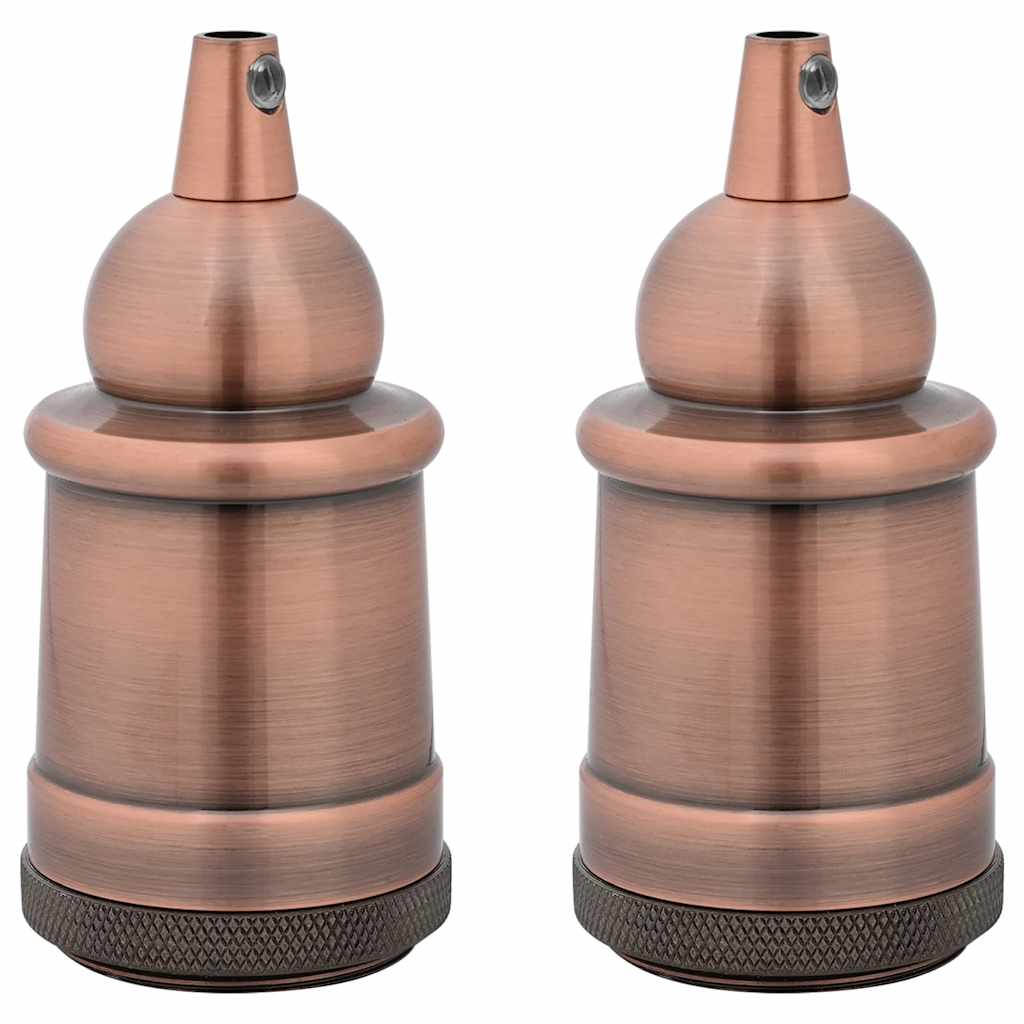 vidaXL Lamp Holders 2 pcs Red Bronze E27