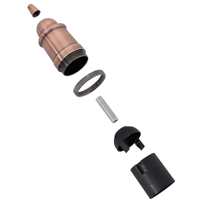 vidaXL Lamp Holders 2 pcs Red Bronze E27