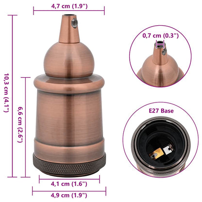 vidaXL Lamp Holders 2 pcs Red Bronze E27
