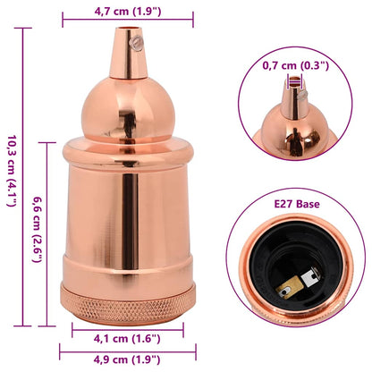 vidaXL Lamp Holders 2 pcs Rose Gold E27