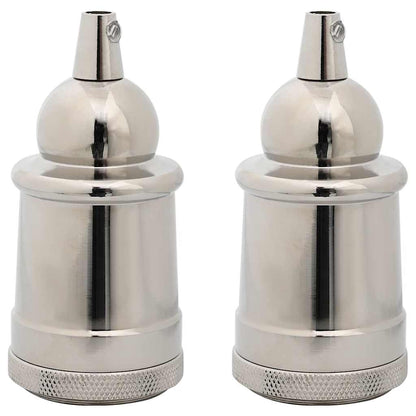 vidaXL Lamp Holders 2 pcs Satin Nickel E27