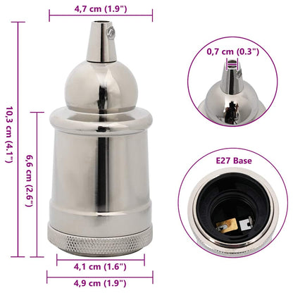 vidaXL Lamp Holders 2 pcs Satin Nickel E27
