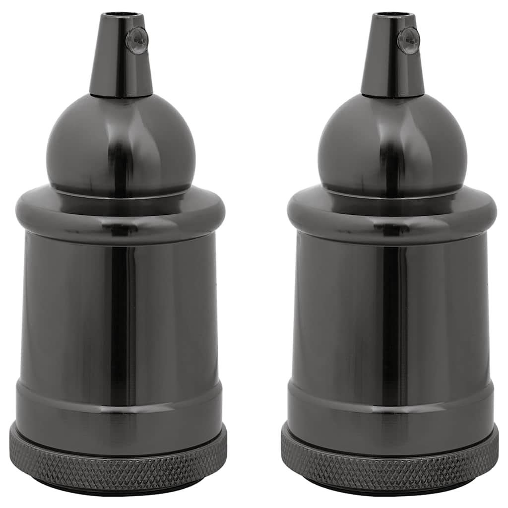 vidaXL Lamp Holders 2 pcs Glossy Black E27