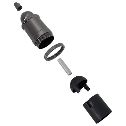 vidaXL Lamp Holders 2 pcs Glossy Black E27