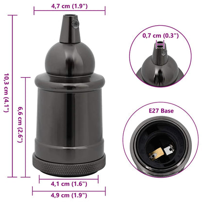 vidaXL Lamp Holders 2 pcs Glossy Black E27