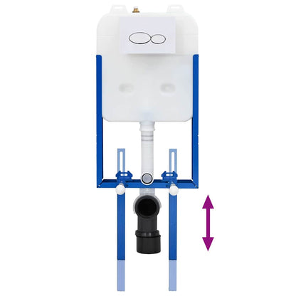 vidaXL Cistern Frame Height Adjustable White 50 x 8 x 131 cm Steel