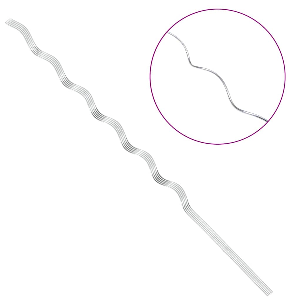 vidaXL Plant Support 5 pcs Silver 150 x 0.6 x 0.6 cm Steel
