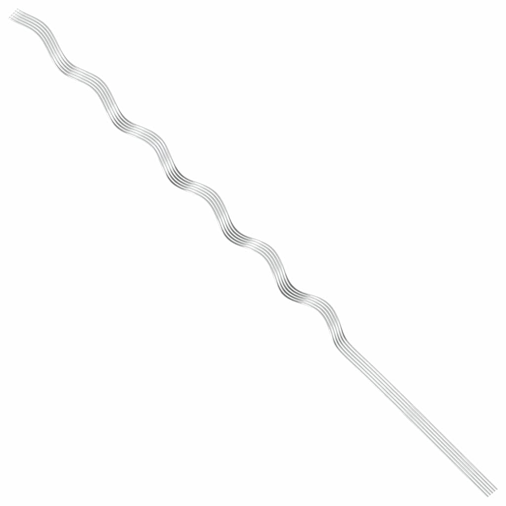 vidaXL Plant Support 5 pcs Silver 150 x 0.6 x 0.6 cm Steel