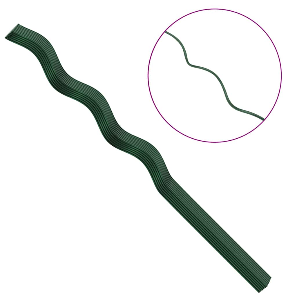 vidaXL Plant Support 50 pcs Green 110 x 0.6 x 0.6 cm Steel
