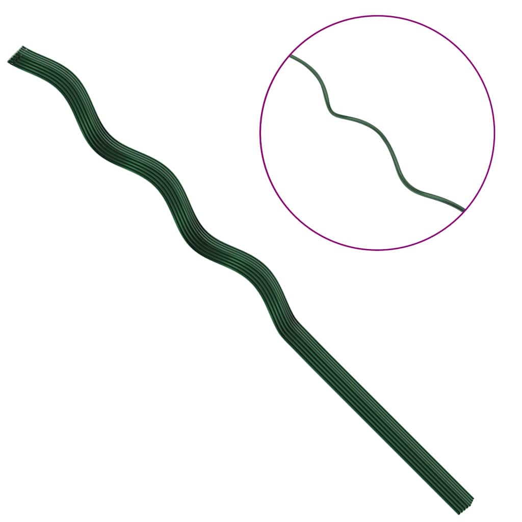 vidaXL Plant Support 20 pcs Green 110 x 0.6 x 0.6 cm Steel
