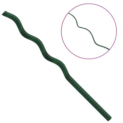 vidaXL Plant Support 20 pcs Green 110 x 0.6 x 0.6 cm Steel